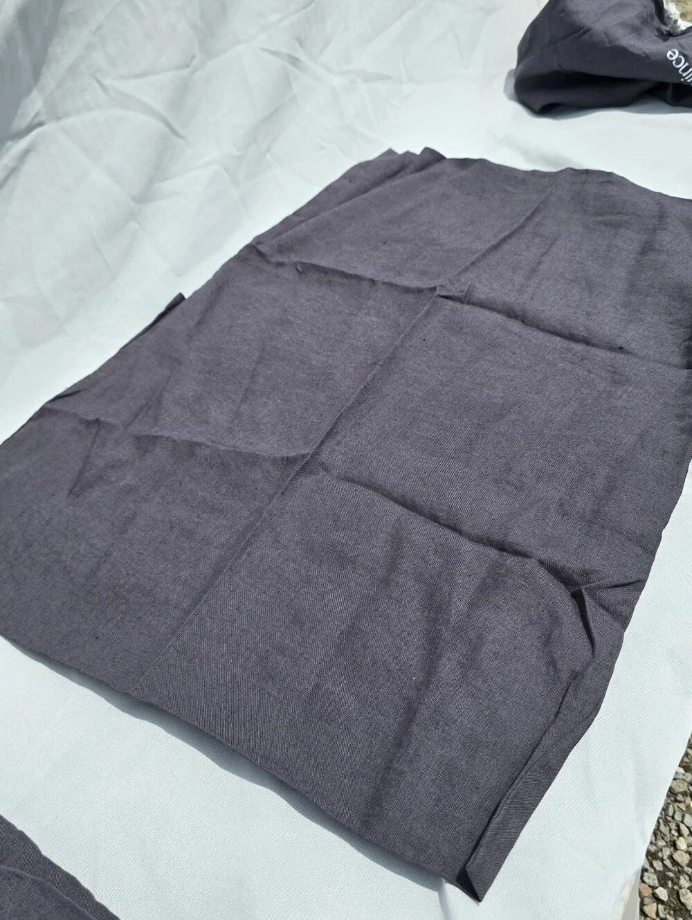 Quince Twin 100% European Linen Charcoal  1 Standard Sham Duvet Cover